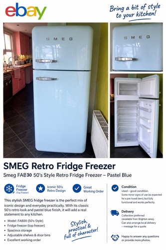 Smeg fab30rpb5uk retro fridge - smeg,